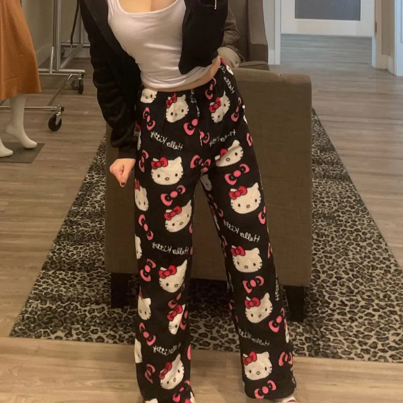 Hello Kitty Y2K Aesthetic Cozy Pajama Pants