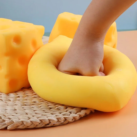 Giant Squishy Cheese Cube Squeeze Fidget Toy