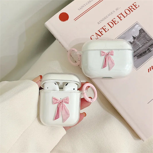 3D Pink Bow Y2K Kawaii Coquette Aesthetic AirPods Case
