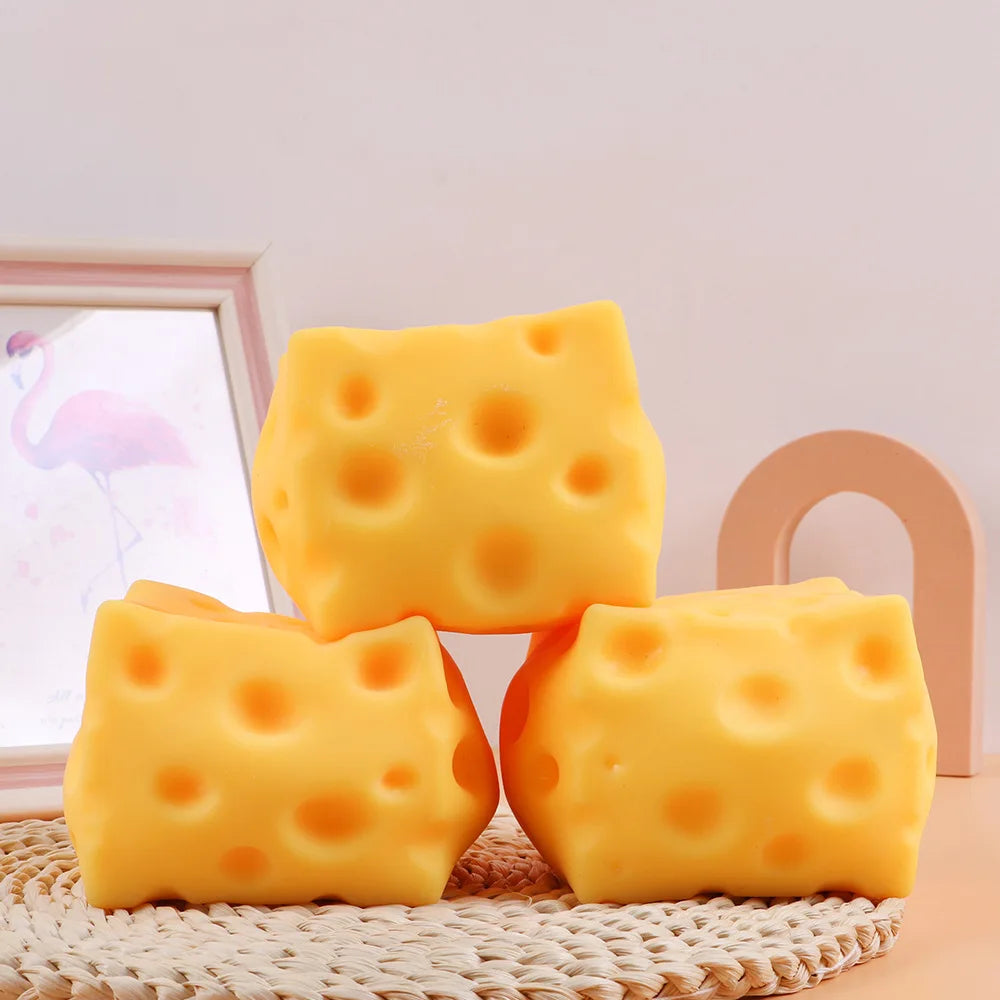 Giant Squishy Cheese Cube Squeeze Fidget Toy