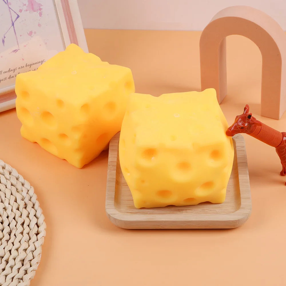 Giant Squishy Cheese Cube Squeeze Fidget Toy