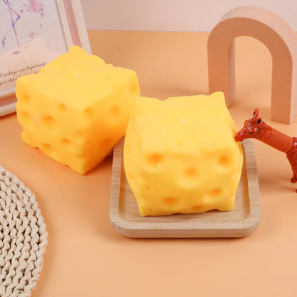Giant Squishy Cheese Cube Squeeze Fidget Toy