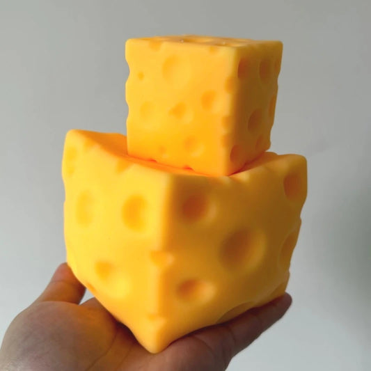 Giant Squishy Cheese Cube Squeeze Fidget Toy