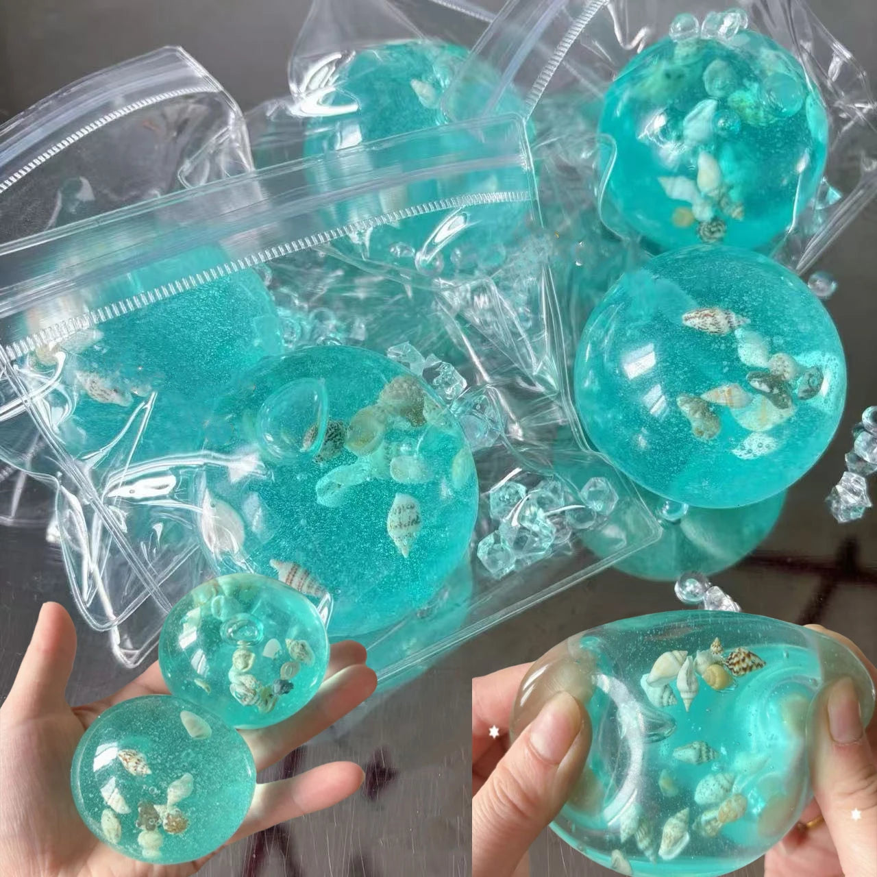 Ocean Squishy Sea Shells Fidget Toy Cube