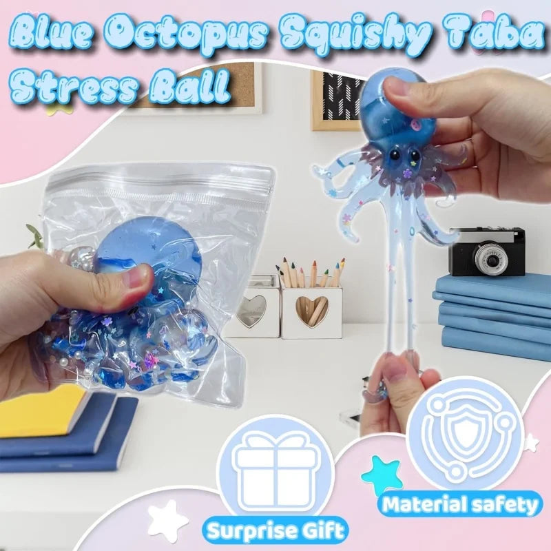 Glitter Octopus Taba Squishy Squeeze Fidget Toy