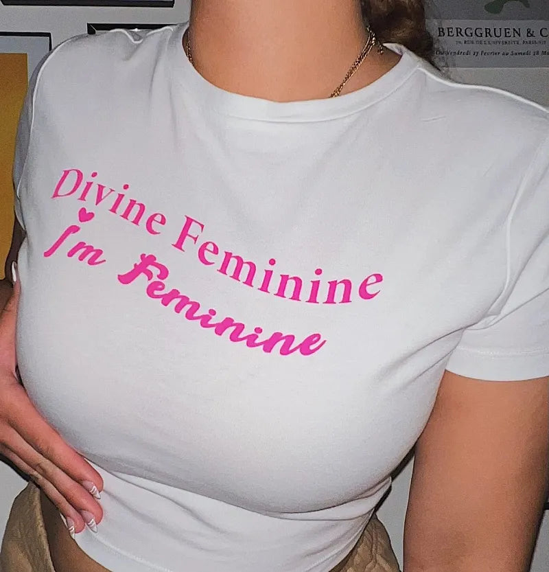 Divine Feminine Y2K Aesthetic Graphic Baby Tee