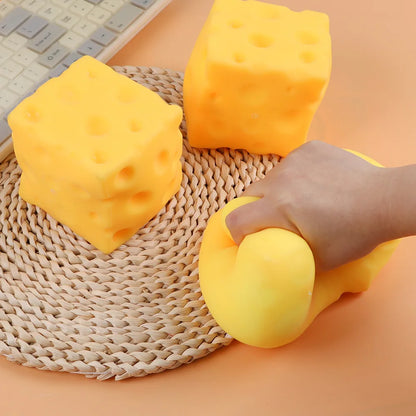 Giant Squishy Cheese Cube Squeeze Fidget Toy