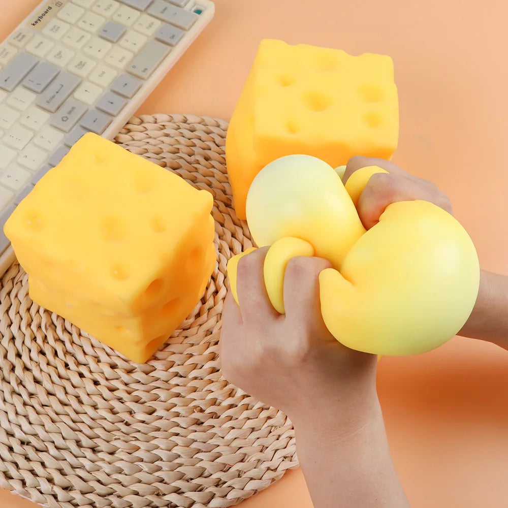 Giant Squishy Cheese Cube Squeeze Fidget Toy