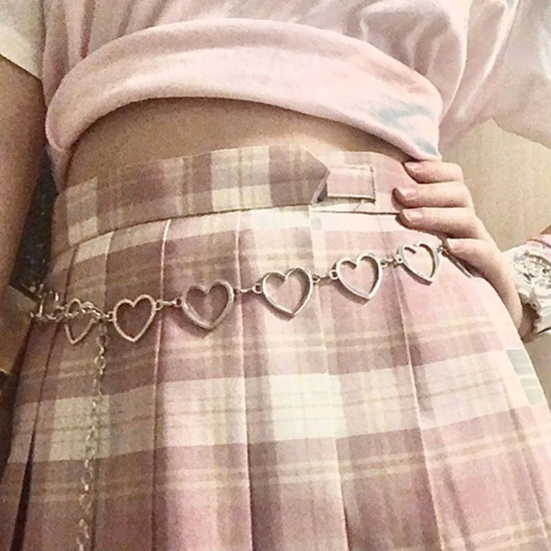 Heart Y2K Aesthetic Waist Chain Belt