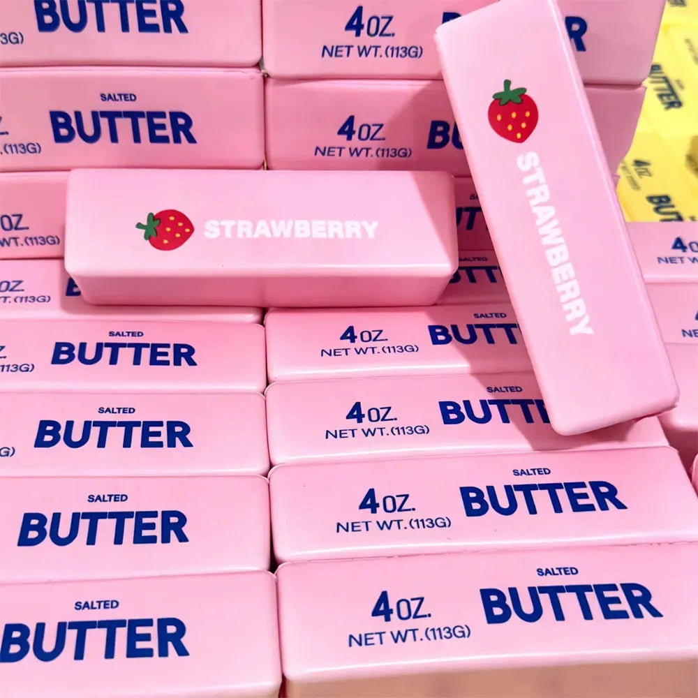 Pink Strawberry Butter Squishy Fidget Toy
