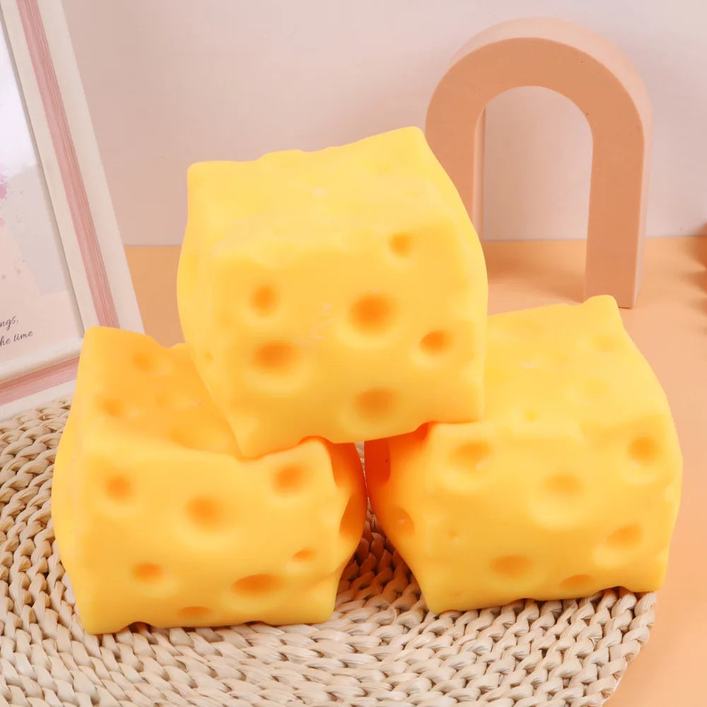 Giant Squishy Cheese Cube Squeeze Fidget Toy