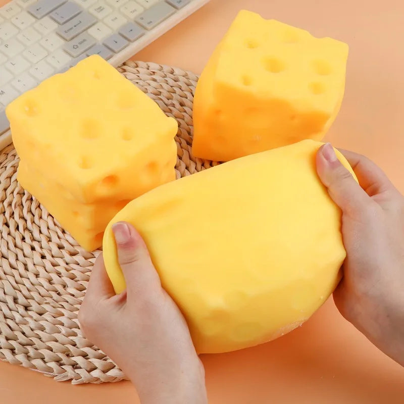 Giant Squishy Cheese Cube Squeeze Fidget Toy
