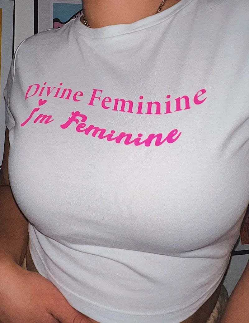 Divine Feminine Y2K Aesthetic Graphic Baby Tee