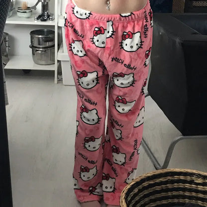 Hello Kitty Y2K Aesthetic Cozy Pajama Pants