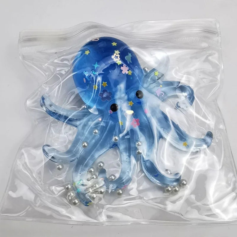 Glitter Octopus Taba Squishy Squeeze Fidget Toy