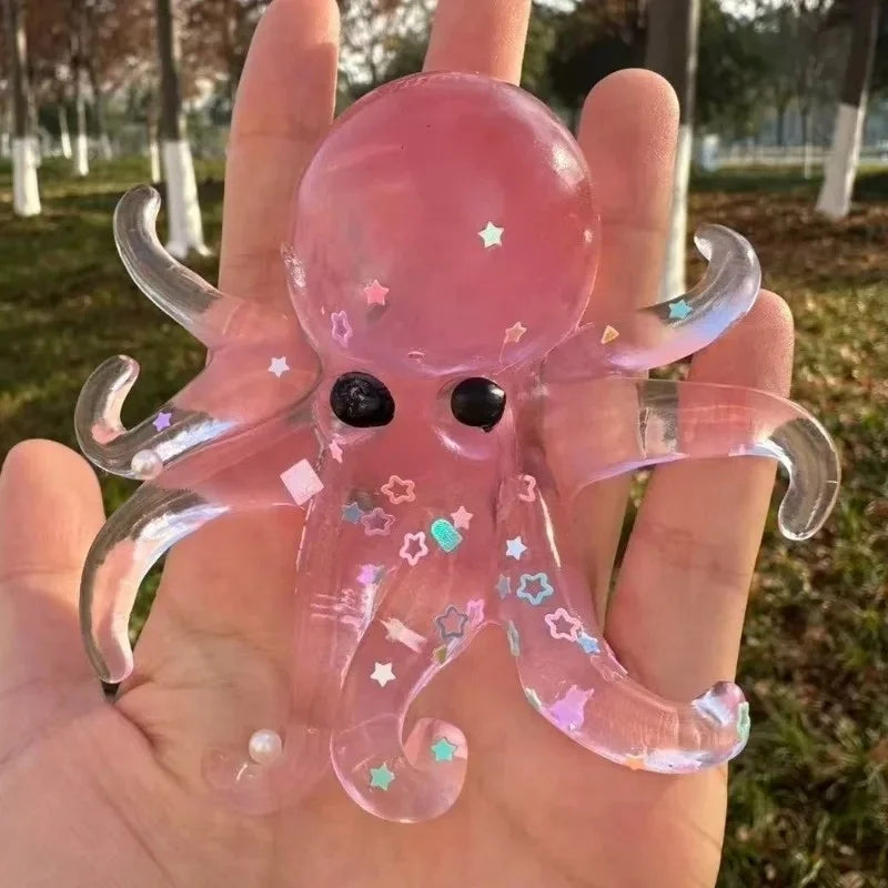 Glitter Octopus Taba Squishy Squeeze Fidget Toy