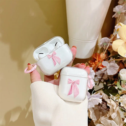 3D Pink Bow Y2K Kawaii Coquette Aesthetic AirPods Case