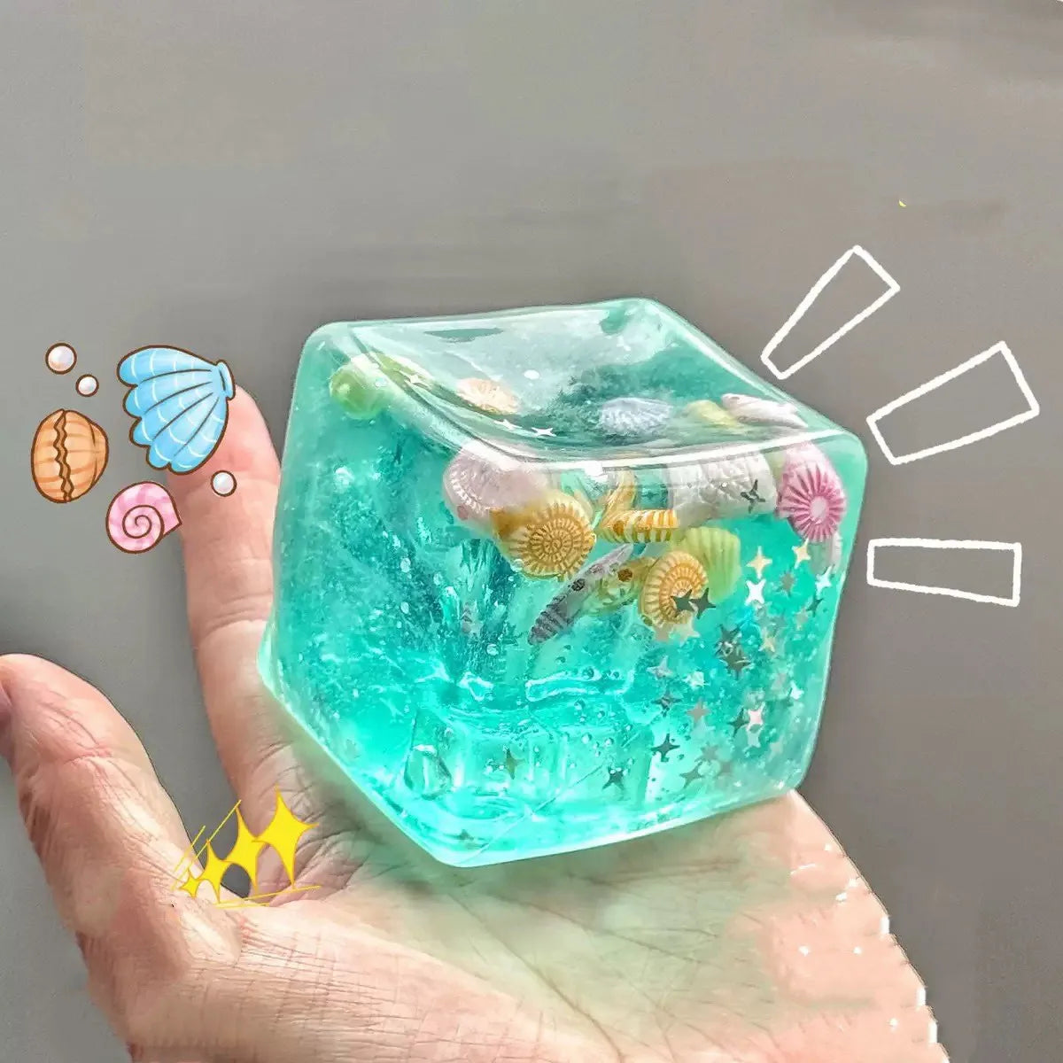Squishy Shell Ocean Squishy Sea Shells Fidget Toy Cube – Cutie Collective Co